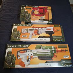OPENED/NEW NEVER USED Halo Infinite Nerf Guns (Assault Rifle, Bulldog & Mangler)