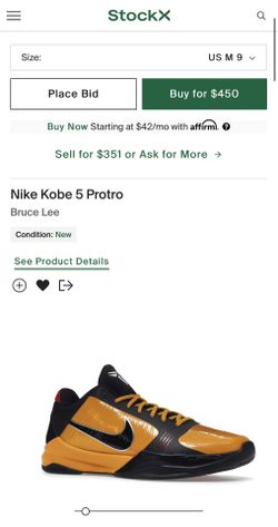 Kobe Protros 5 Bruce Lee Size 9