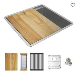 Elkay Crosstown 18 Gauge Workstation Stainless Steel Single Bowl Undermount Sink Kit