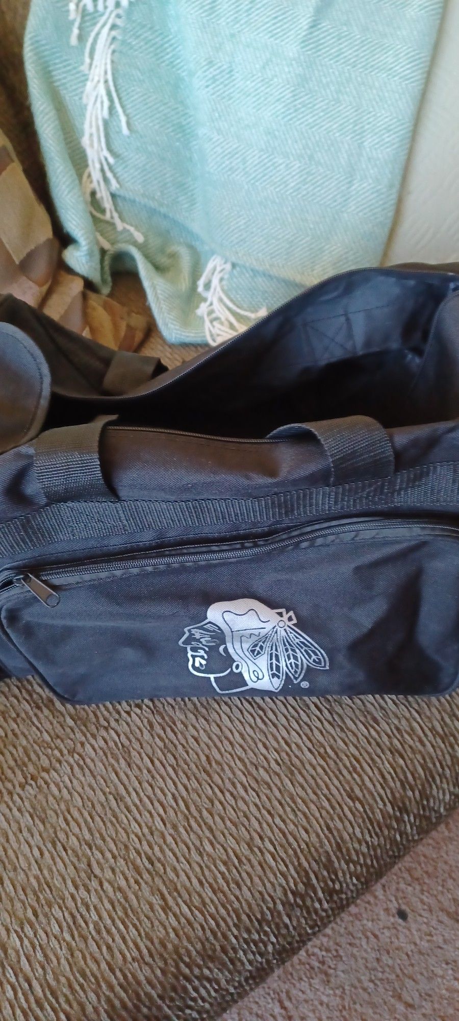 New Blk Hawks Duffle Bag
