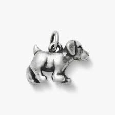 James avery Puppy silver Charm - loop uncut