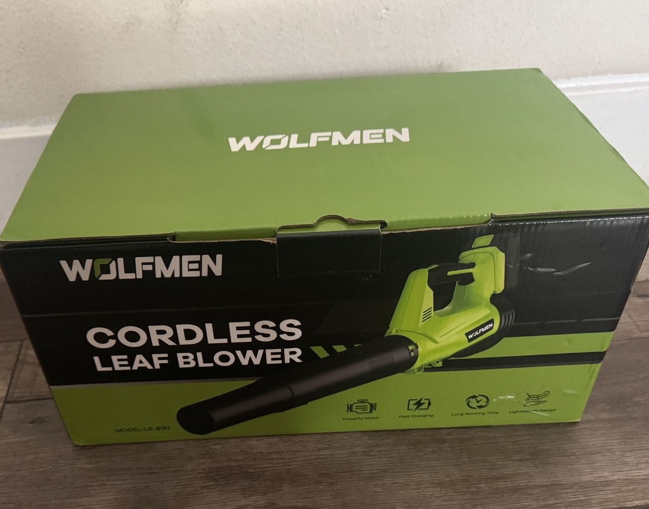 Leaf Blower, Electric Cordless Leaf Blower with 2 Batteries and Charger, 2 Speed Mode, Lightweight Leaf Blowers for Blowing Leaves, Patio Cleaning, La