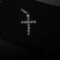 Tennis Chain Cross Pendant 