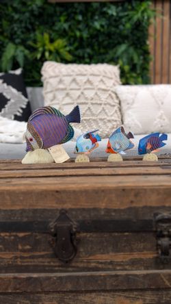 VTG Nature Crafts 3D Handcarved Hand Painted Wood Fish LE Sculpture, Large. RARE