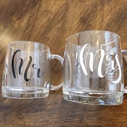Mr and Mrs Glass Mugs