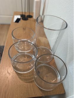 4 Glass Cylinder Vases