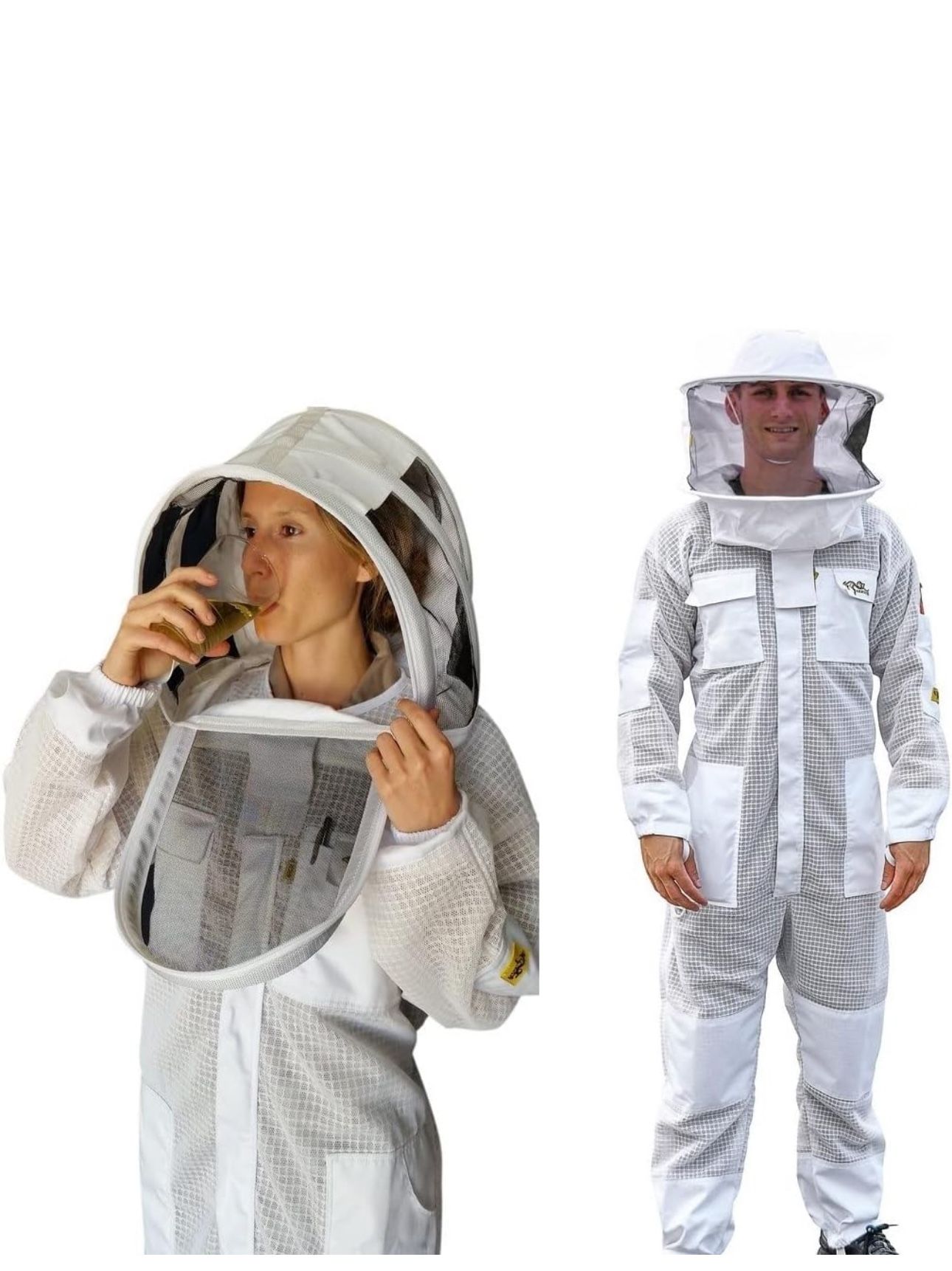 Oz Amour Beekeeping Suit Ventilated, Fencing & Round Brim Hat (size Large)