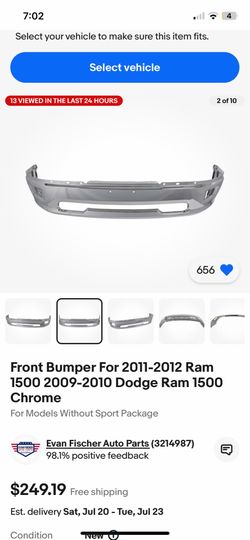 2009-11 Ram Chrome Front Bumper