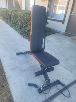 CDCASA Adjustable Weight Bench with Resistance Bands