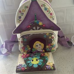 Disney Loungefly Tangled Tower Gaze Rapunzel Princess Mini Backpack & Wallet Set