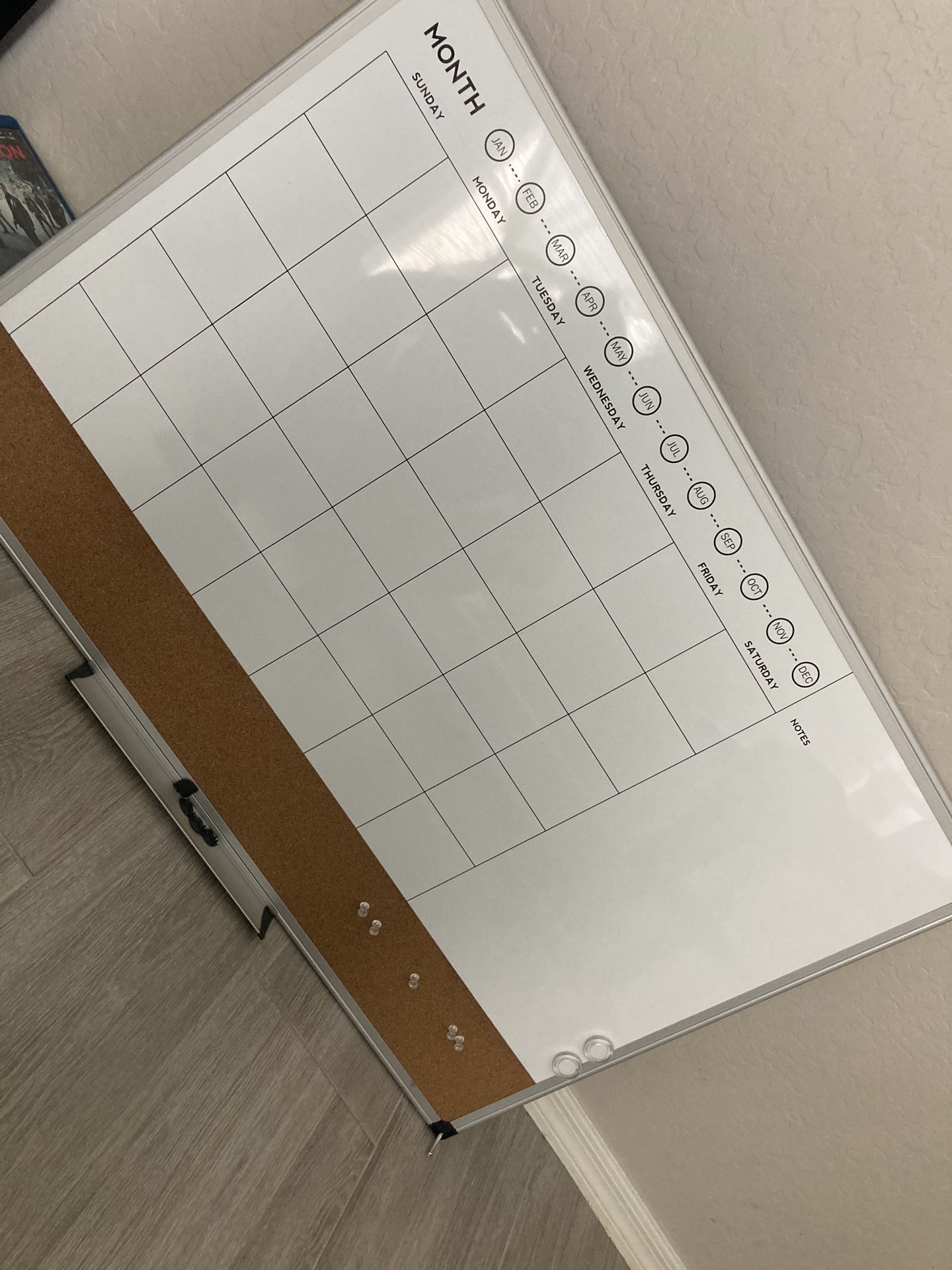 White Board Calendar Cork Board