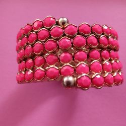  Five Roll Bracelet With Silver Tone