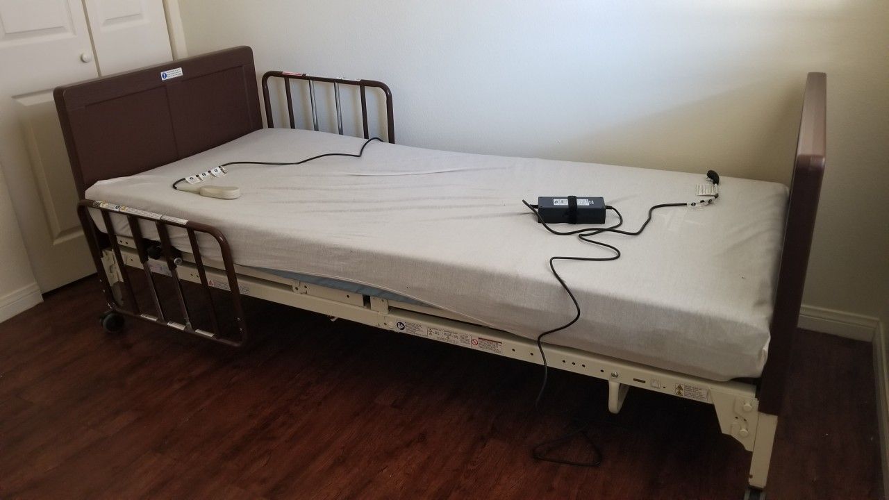 Invacare Electric Hospital Bed Set with Mattress and Rails G50