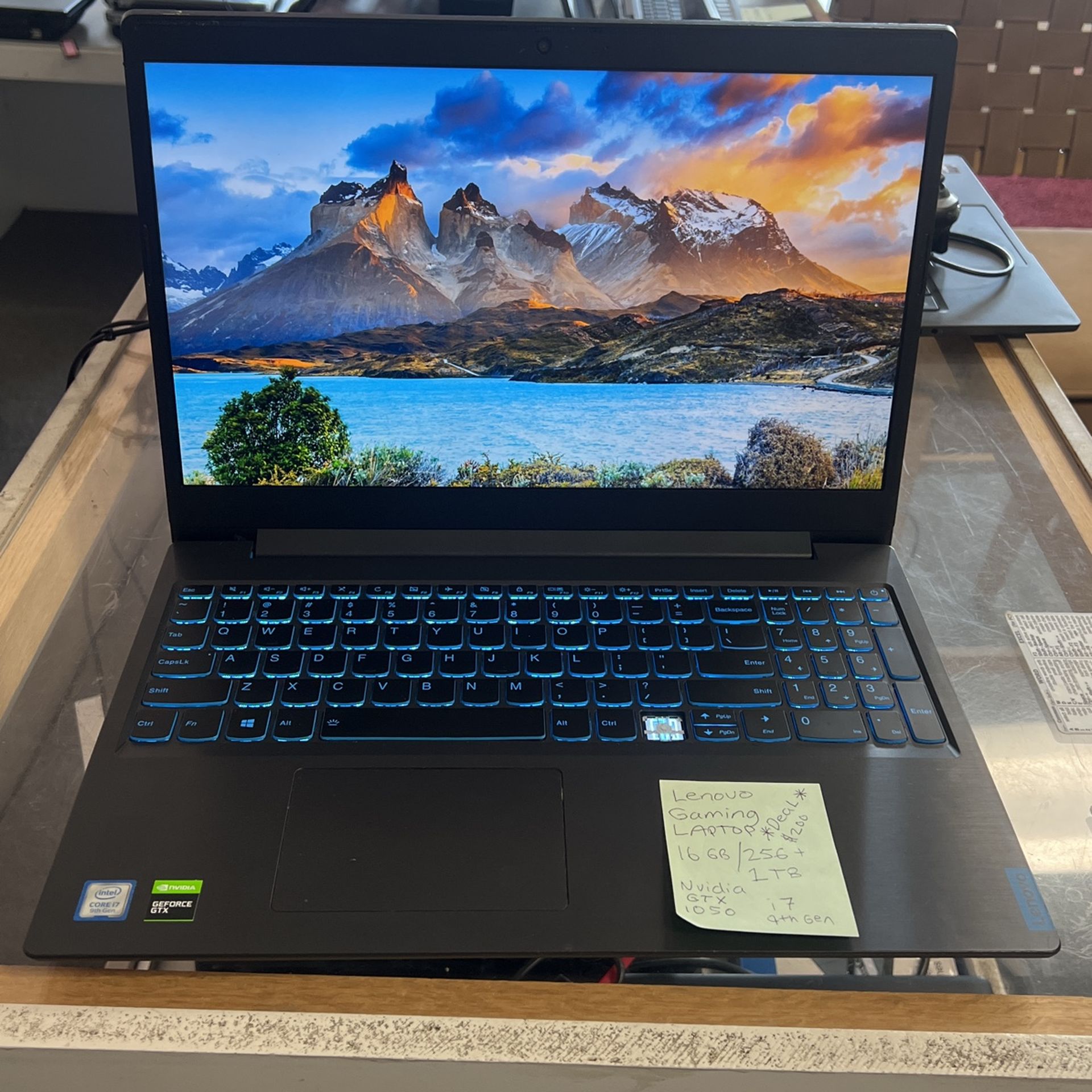 Lenovo Gaming Laptop 16 GB/256 1TB i7 9th Gen