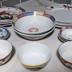 Large Collection Of Antique Chinese Dishes