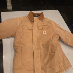 Vintage Tan Carhartt  Coat quilted Lined USA Mens Sz Large