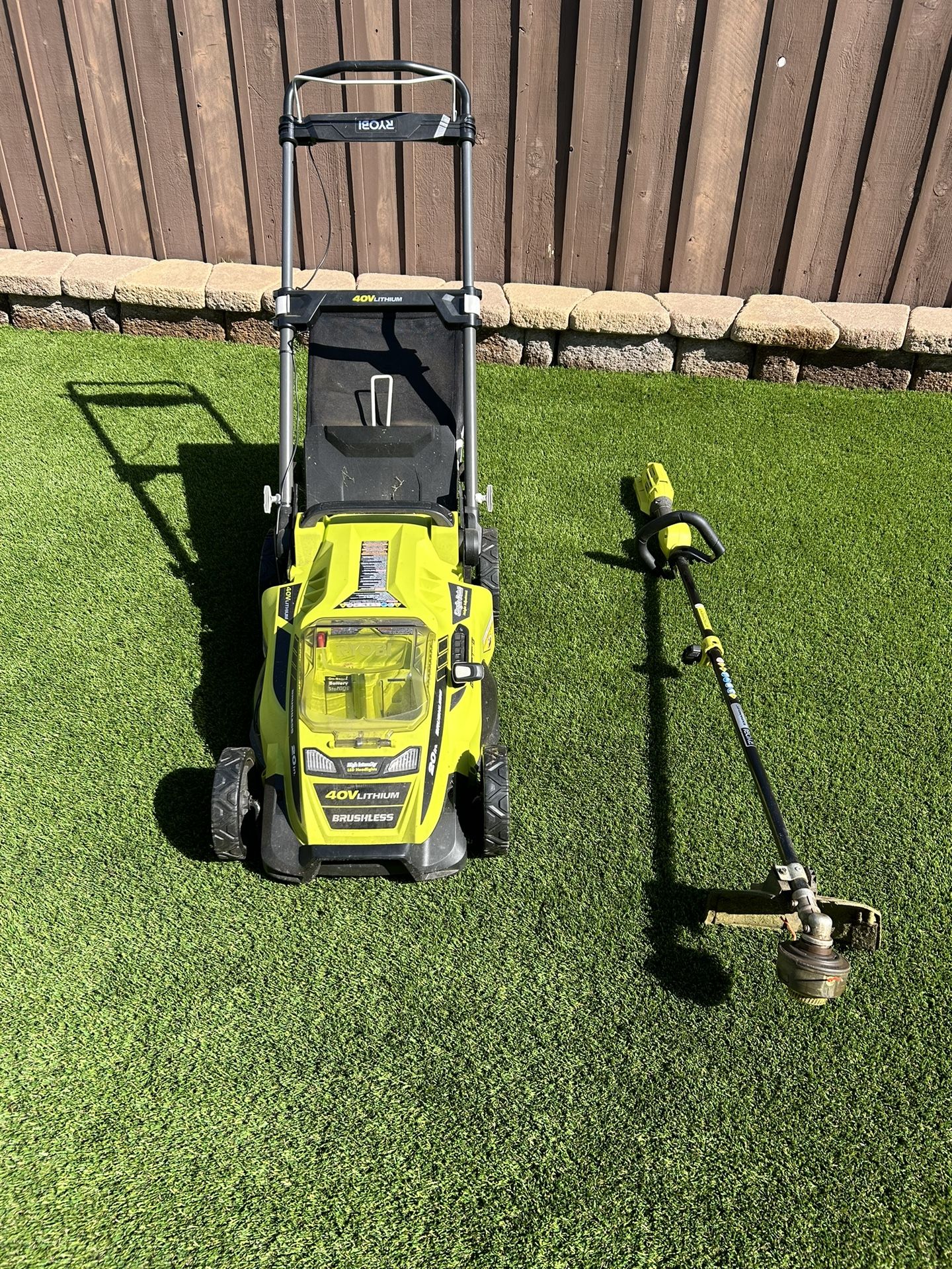Lawn Mower And Weed Eater Combo Ryobi 40 Volt 20 Inch Mower And Weed Eater Combo for Sale in El Cajon