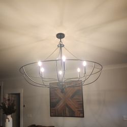 6 Light Matte Black Chandelier
