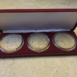 1921 PDS Morgan Silver Dollar Set.