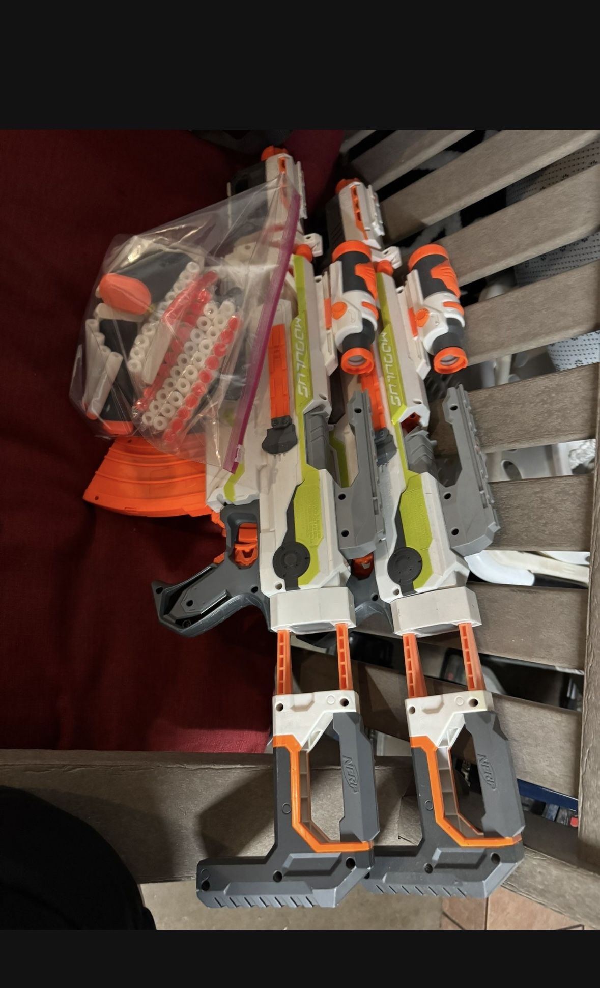 NERF Modulus ECS Motorized Blaster, Removable Scope, Drop Grip, Barrel, Stock, 10-Dart Clip