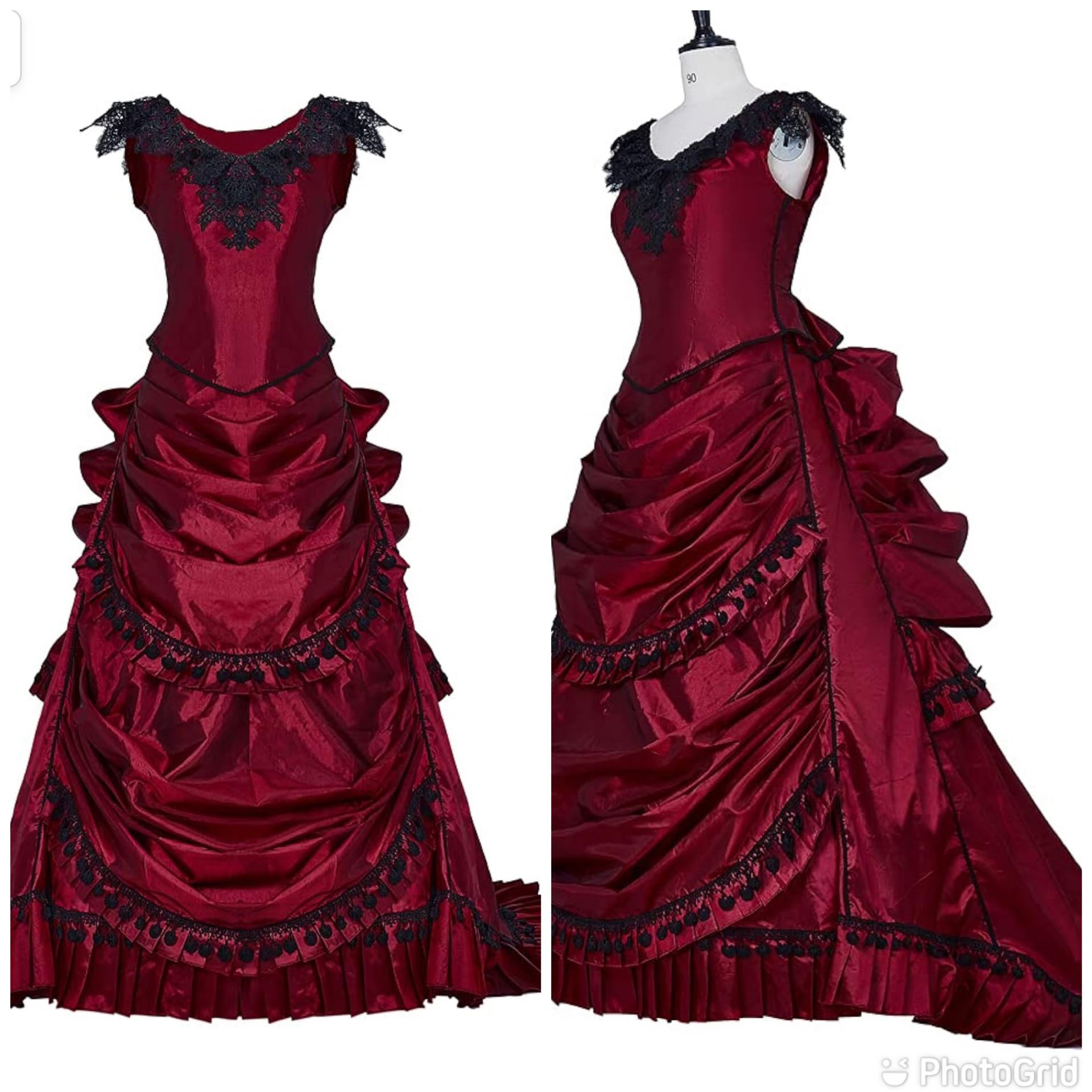 New Gothic Victorian Bustle Wedding Gown Renaissance Vintage Steampunk Ball Dress Size Medium 