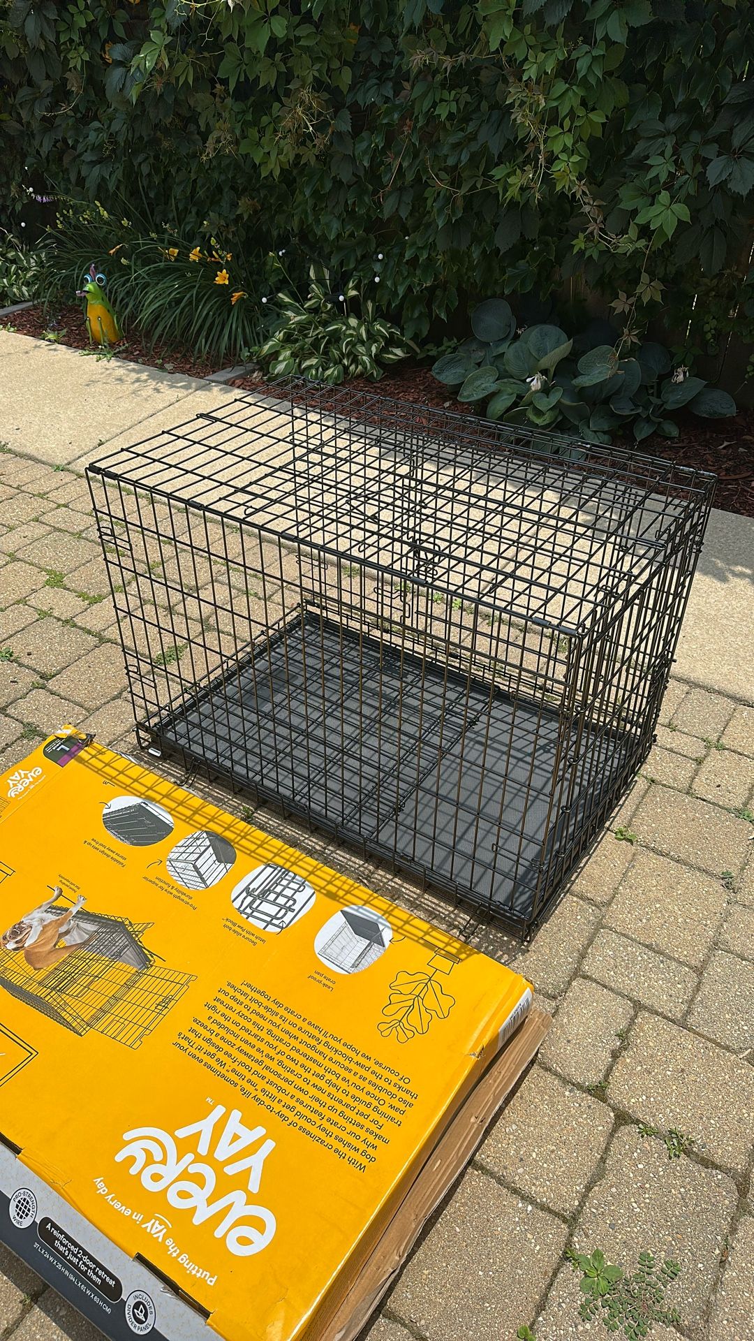 EveryYay Going Places Ultra Tough 2-Door Folding Dog Crate, 36.7" L X 23.6" W X 24.9" H
