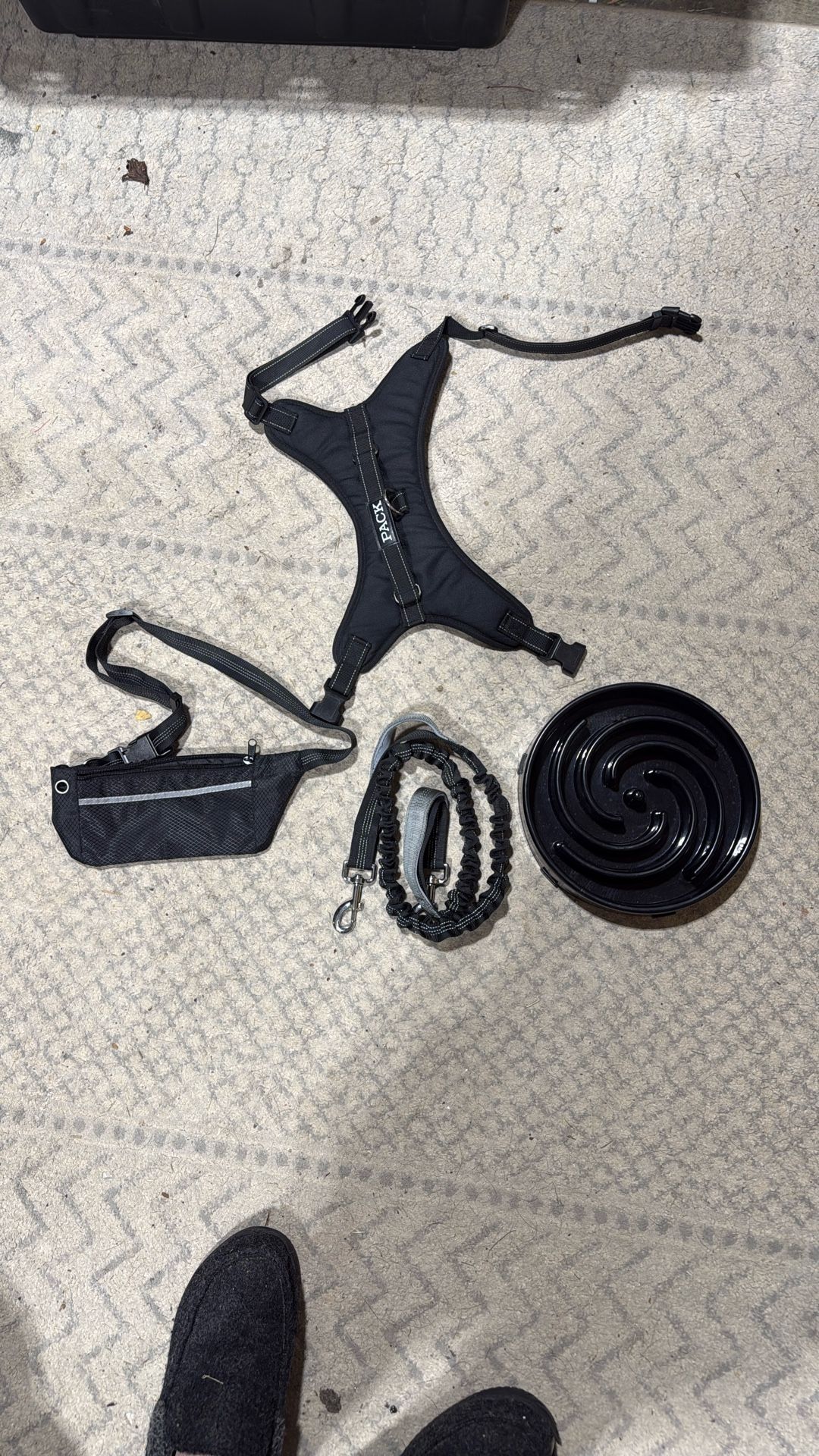 Dog Harness Leash And Slow Feed Bowl