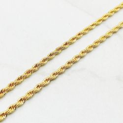 Rope Chain 14kt Gold Filled Link Rope Necklace  Cadena De Soga Oro Laminado  