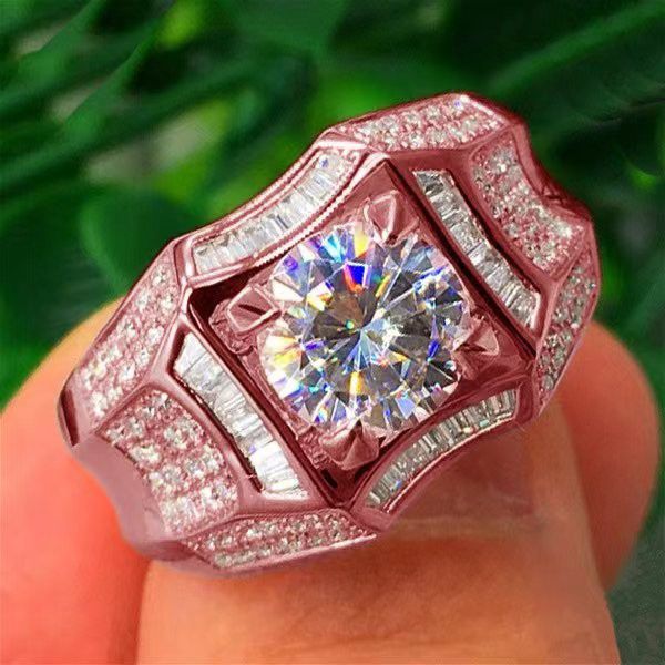 "Hot Round Shiny CZ Square Silver Rose Gold Rings For Women, HA4376-6
