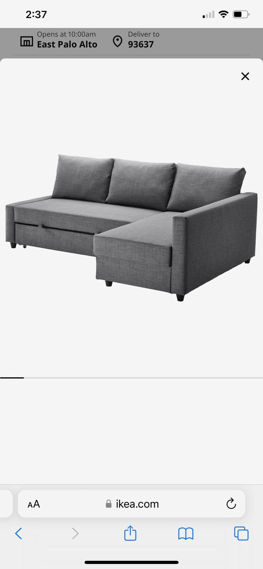 Sleeper sectional,3 seat w/storage, Skiftebo dark gray