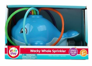 Play Day Whale Sprinkler with Colorful Water Tubes for Kids