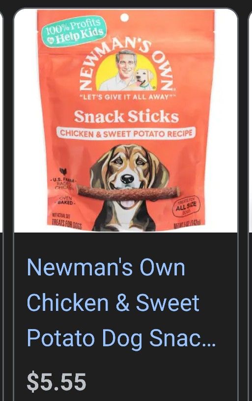 Newman's Own Chicken & Sweet Potato Dog Snack Sticks (5 oz)