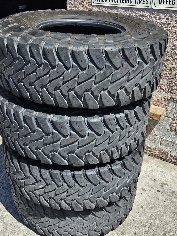 4 Used LT 37-12.50-17 Toyo Open Country M/T Mud Terrain Tires 37 12.50 R17 LT37 Inch Tire Load D 8 Ply FREE Pick Up In Moreno Valley or Menifee