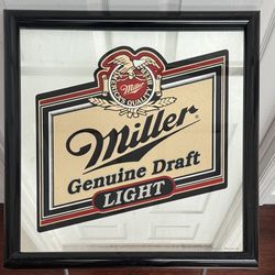 Miller Light Genuine Draft Mirror Mancave Man Cave just $25