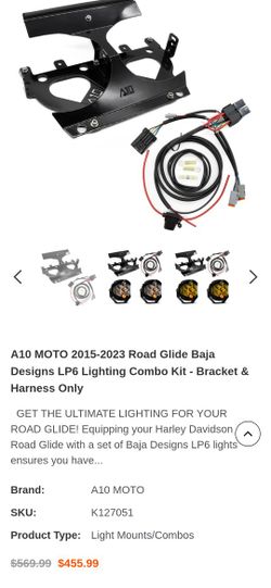 Cali Raised Moto Road Glide Light Brackets & Harness