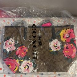 Floral Coach Tote