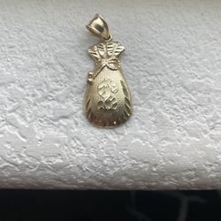  10k $Money Bag Pendant 