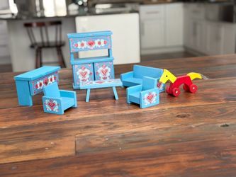 Vintage Dora Kuhn Era Wooden Doll House Furniture