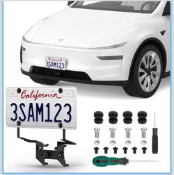 2026 Upgraded Lockable No Drill Front License Plate Holder for Model Y Juniper, License Plate Mount Kit with Anti-Theft Design for Tesla Model Y Junip