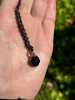 Raw garnet crystal naturally geometric gemstone pendant