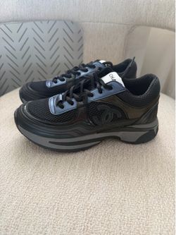 Black Mesh Platform Sneakers