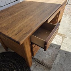 Wood Desk . Good Wood Very Heavy . $35 