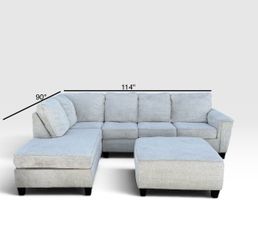 Beautiful Cream Sofa Sectional & Ottoman + Free Delivery