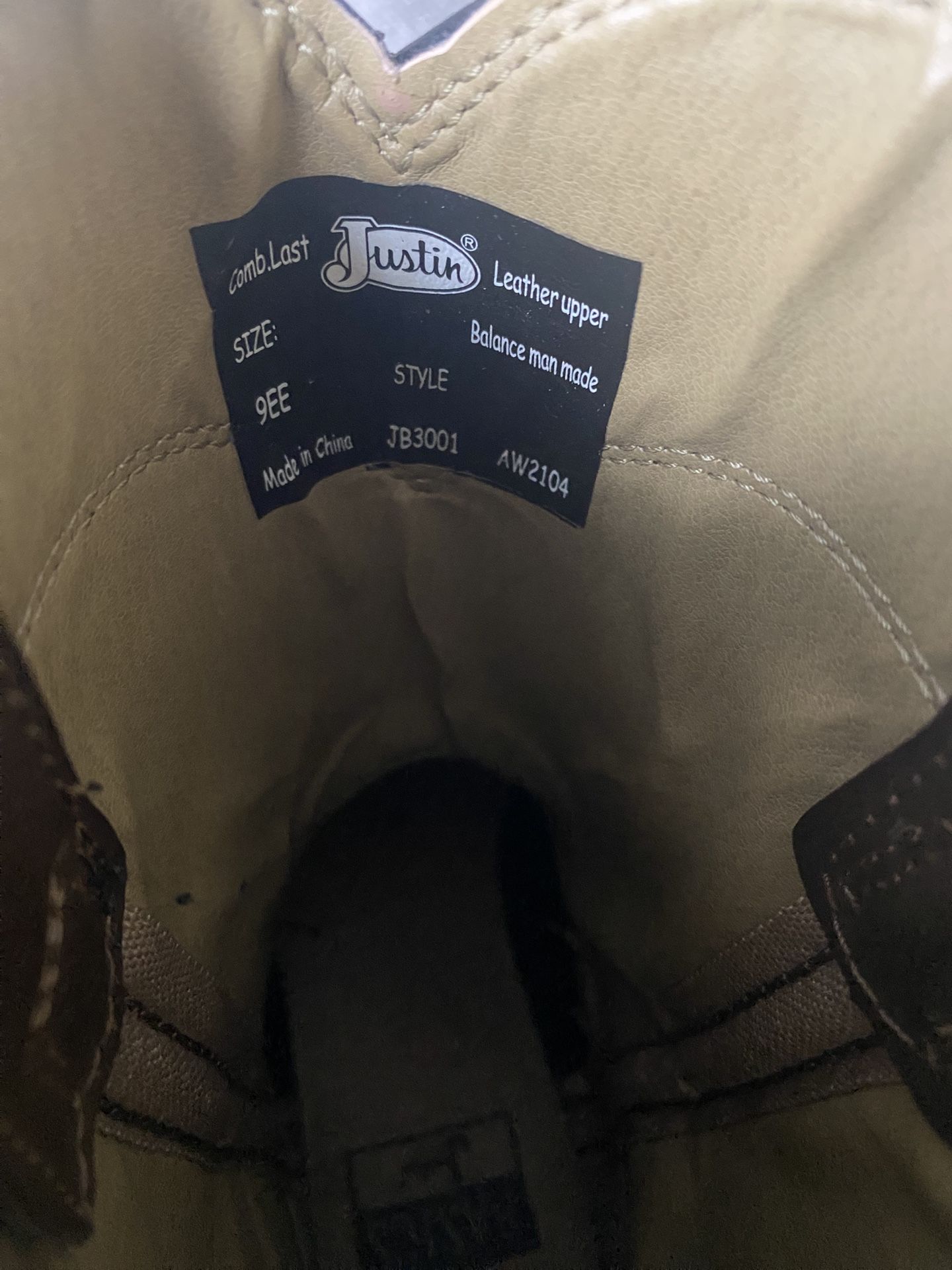 Justin Leather Upper boots