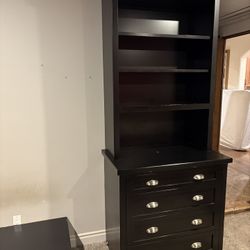 Custom Full Height Wall Unit 96” Tall With 4 Drawers And Shelves 