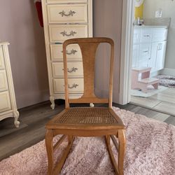 Solid Wood Cane Seat Rocking Chair 