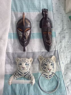 African Mask Toilet Paper Holder 