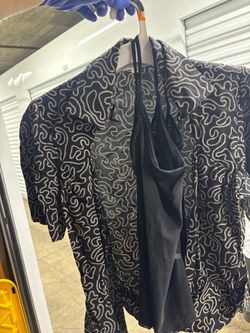 Black Patterned Sheer Kimono Cardigan
