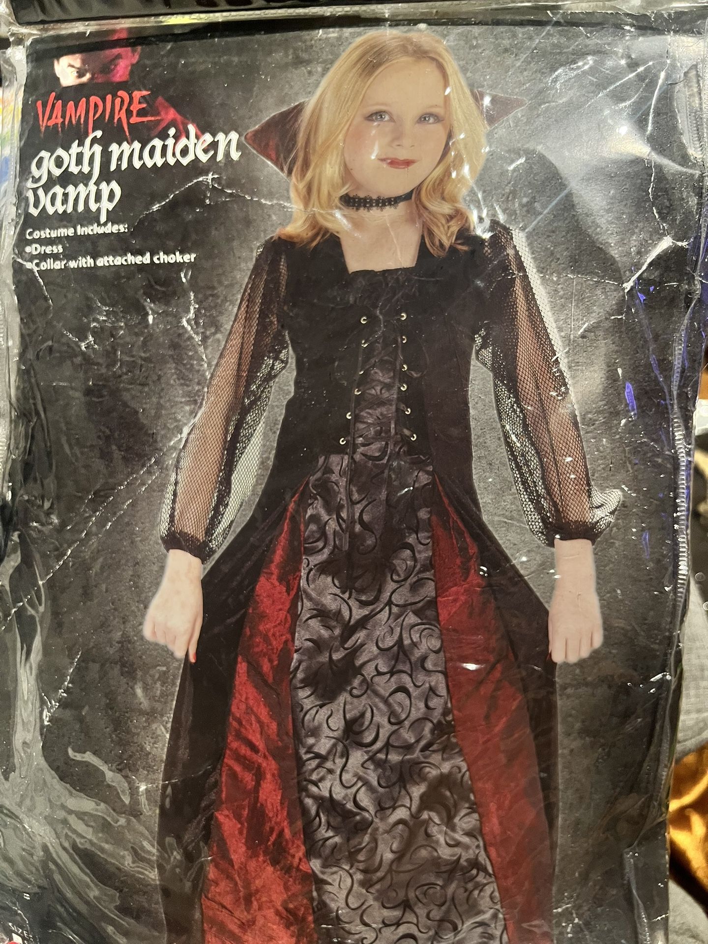 Gothic Vampire kids costume M-8-10