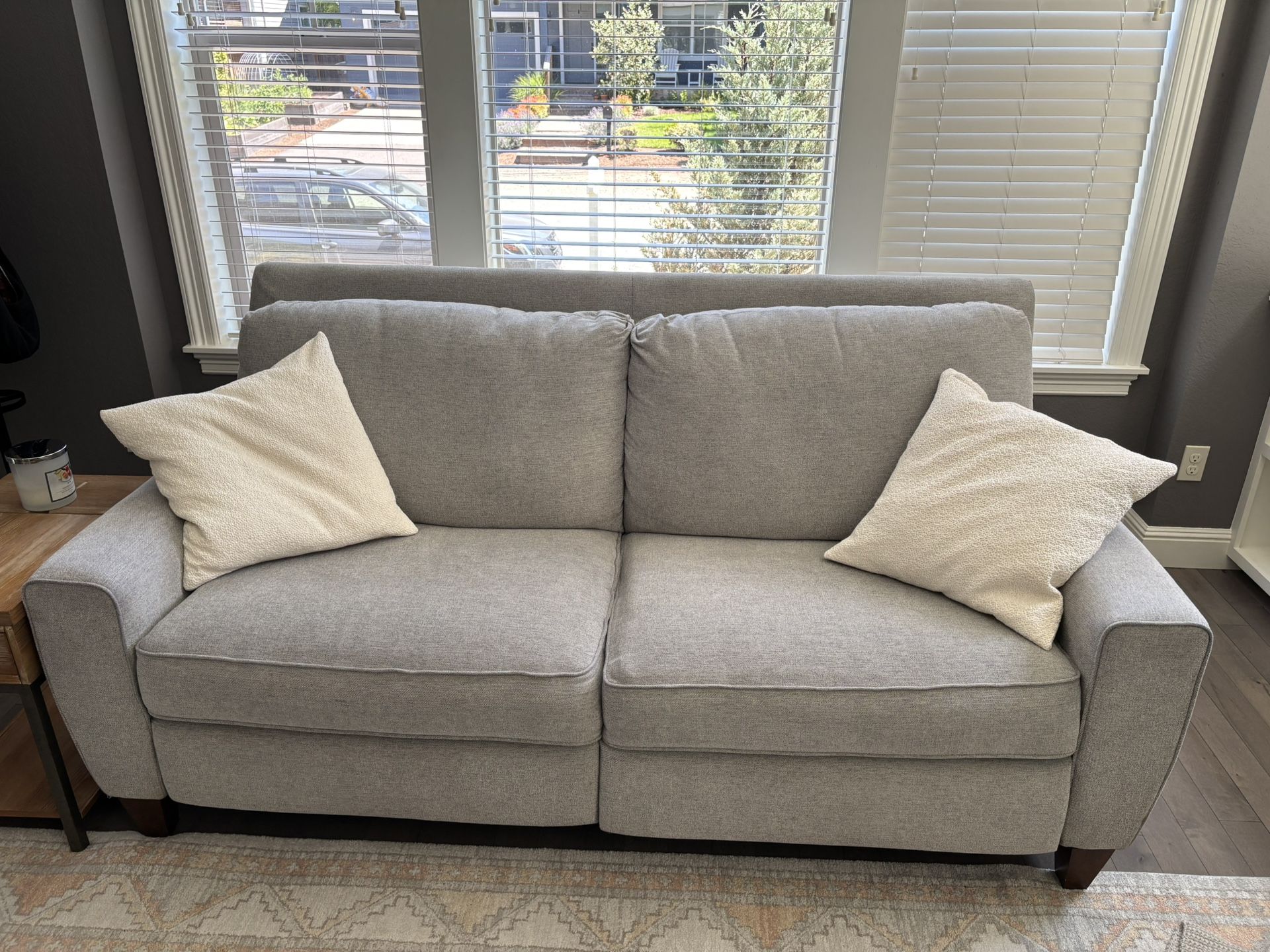 Light grey La-Z-Boy Motorized Reclining Sofa